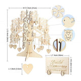 Wood Tree Frame Guest Book with Stand Unique Rustic Wedding Guest Registry with 100pcs Wooden Hearts - Side View
