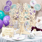 Wood Tree Frame Guest Book with Stand Unique Rustic Wedding Guest Registry with 100pcs Wooden Hearts
