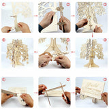 Wood Tree Frame Guest Book with Stand Unique Rustic Wedding Guest Registry with 100pcs Wooden Hearts