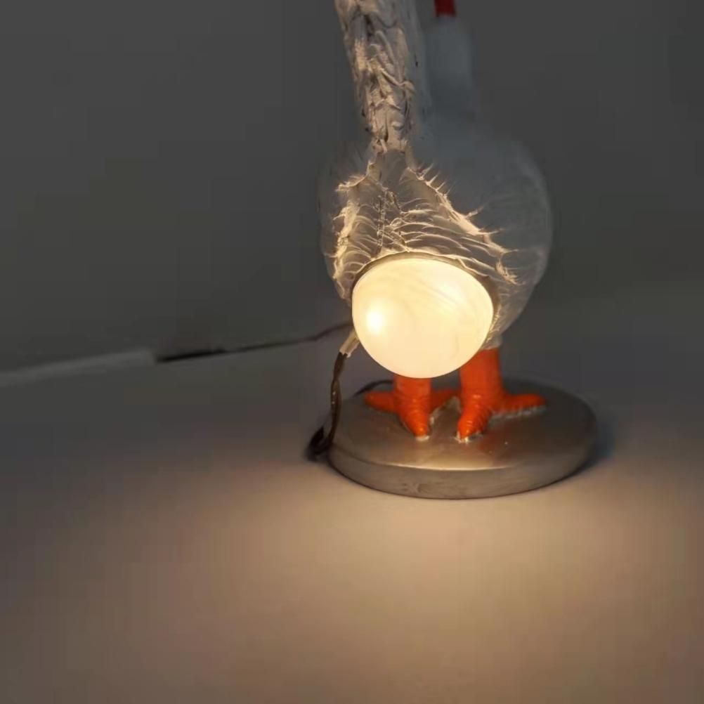 Chicken LED Lamp Resin Lifelike Chicken Laying Egg Night Light Novel Easter Halloween Christmas Bedroom Home Decoration