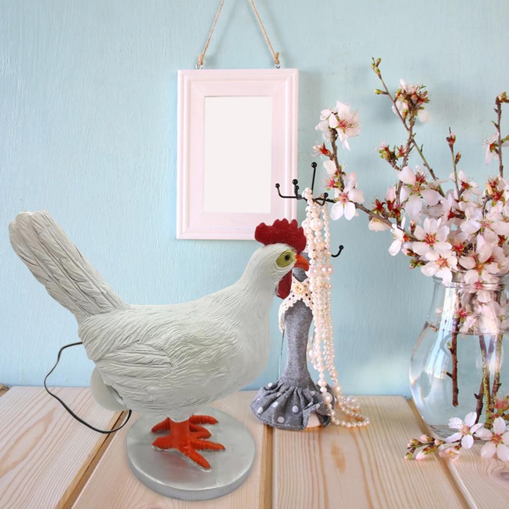 Chicken LED Lamp Resin Lifelike Chicken Laying Egg Night Light Novel Easter Halloween Christmas Bedroom Home Decoration