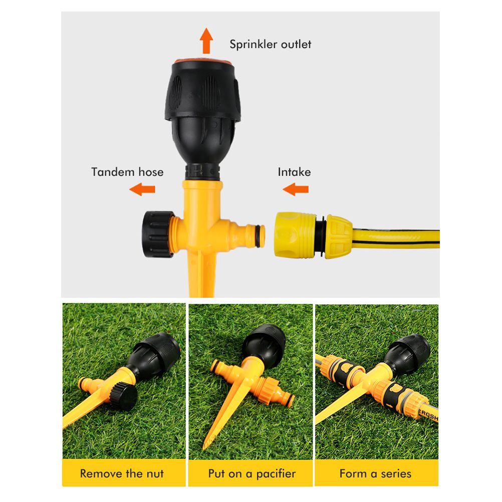 360° Rotating Auto Irrigation System Garden Lawn Sprinkler Grass Water Sprinkler System Garden Hose Sprinkler for Yard
