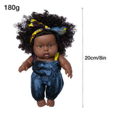 8 inch Black Dolls African Girl Dolls Lifelike Baby Play Doll for Kids Birthday Gift
