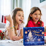 Christmas Advent Calendar DIY Charm Beads and 2 Bracelets 24 Days Countdown Calendar Christmas Gift for Kids Girls