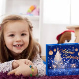 Christmas Advent Calendar DIY Charm Beads and 2 Bracelets 24 Days Countdown Calendar Christmas Gift for Kids Girls