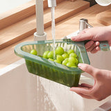 Sink Strainer Basket Triangular Corner Kitchen Sink Strainer Punch Free Sink Basket with Retractable Handle for Kitchen Bathroom
