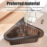 Sink Strainer Basket Triangular Corner Kitchen Sink Strainer Punch Free Sink Basket with Retractable Handle for Kitchen Bathroom - Rear View