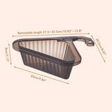 Sink Strainer Basket Triangular Corner Kitchen Sink Strainer Punch Free Sink Basket with Retractable Handle for Kitchen Bathroom - Front View