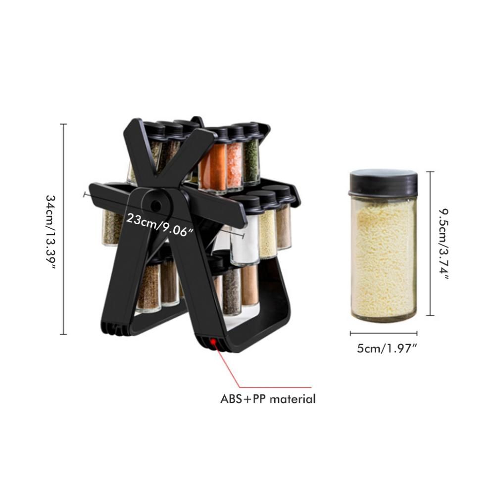 Rotating Spice Rack Spice Organizer with 18 Bottles Seasoning Rack Organizer for Kitchen Counter Shelf
