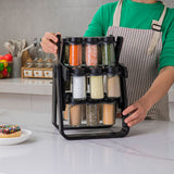 Rotating Spice Rack Spice Organizer with 18 Bottles Seasoning Rack Organizer for Kitchen Counter Shelf