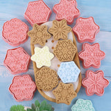8Pcs/10Pcs 3D Biscuit Cutters Christmas Biscuit Mould Baking Mould Hand Press Biscuit Stamp
