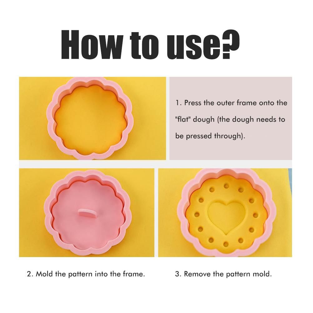 8Pcs 3D Biscuit Cutters Cartoon Dinosaur Fruit Vegetable Birthday Biscuit Mould Baking Mould Hand Press Biscuit Stamp