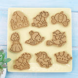 8Pcs 3D Biscuit Cutters Cartoon Dinosaur Fruit Vegetable Birthday Biscuit Mould Baking Mould Hand Press Biscuit Stamp