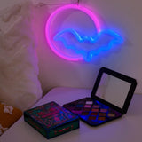 Halloween Neon Signs Moon and Bat LED Neon Lights USB Battery Powered Neon Light Sign for Wall Decor Room Bar Party Kids Gift