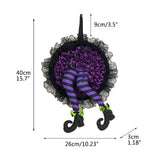 Halloween Wreath Witch Legs Wreath Front Door Ornaments Decorations Holiday Party Decor