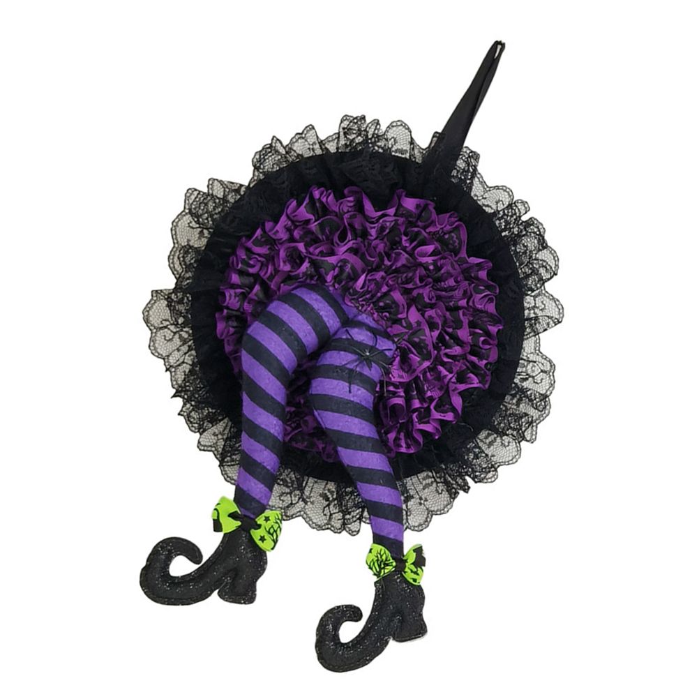 Halloween Wreath Witch Legs Wreath Front Door Ornaments Decorations Holiday Party Decor