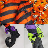 Halloween Wreath Witch Legs Wreath Front Door Ornaments Decorations Holiday Party Decor