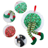 Christmas Wreath Hanging Elf Legs Wreath Front Door Ornaments Christmas Tree Hanging Decorations Holiday Party Decor