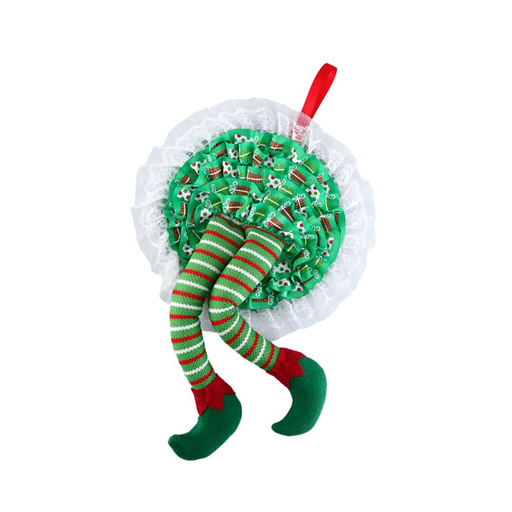 Christmas Wreath Hanging Elf Legs Wreath Front Door Ornaments Christmas Tree Hanging Decorations Holiday Party Decor