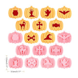9Pcs 3D Cutters Halloween Pumpkin Biscuit Mould Fondant Baking Tool Baking Molds DIY Hand Press Biscuit Stamp