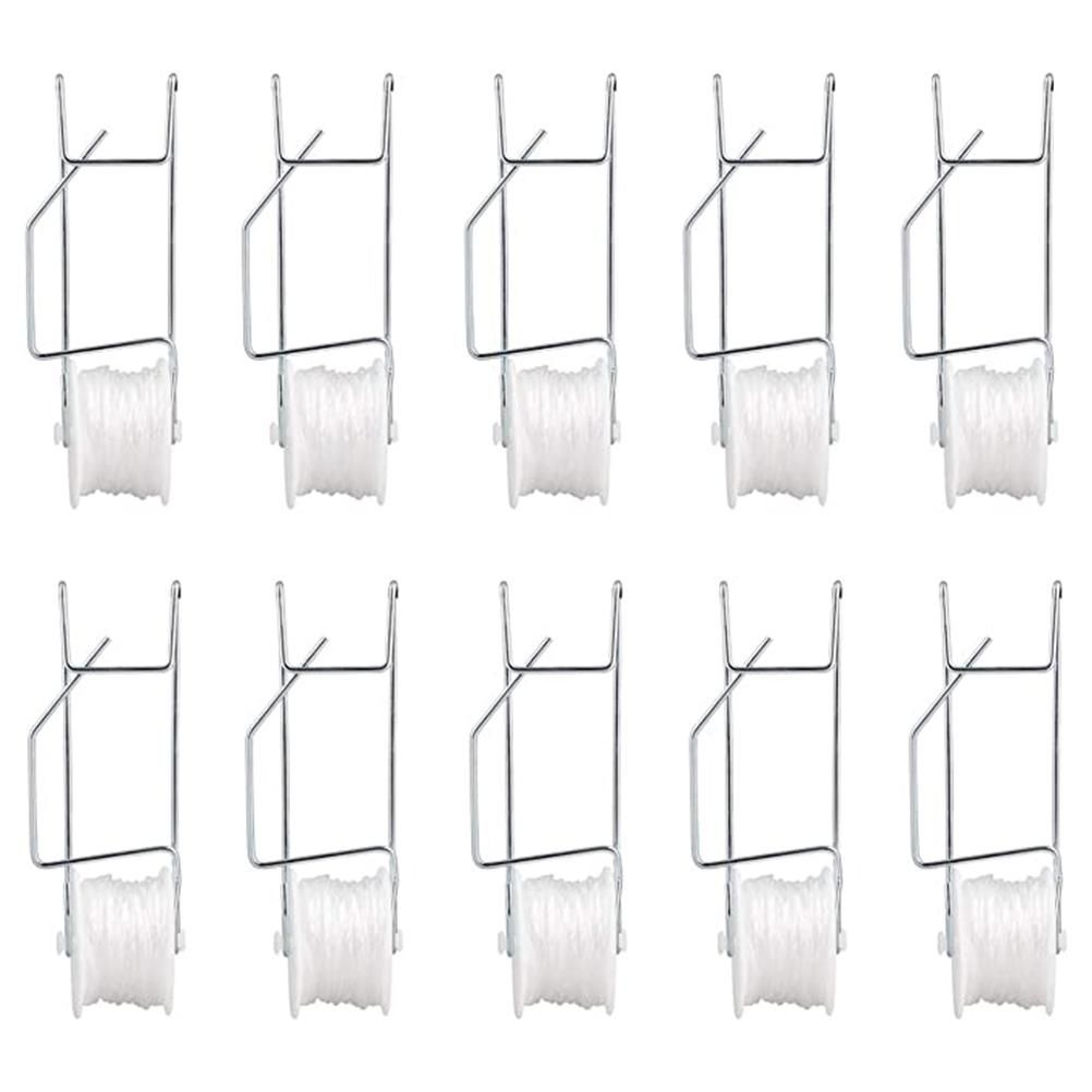 10Pcs Tomato Trellis Roller Hooks Tomato Support Hooks Plant Roller Hook with 15M String Plant Cages Supports Roller Hook for Plant Fruit