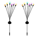 2 Pack Solar Powered LED Pendant Lights Firefly Lights Outdoor Solar Yard Lights Stake Lamp for Patio Pathway Lawn Yard