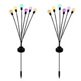 2 Pack Solar Powered LED Pendant Lights Firefly Lights Outdoor Solar Yard Lights Stake Lamp for Patio Pathway Lawn Yard