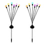2 Pack Solar Powered LED Pendant Lights Firefly Lights Outdoor Solar Yard Lights Stake Lamp for Patio Pathway Lawn Yard