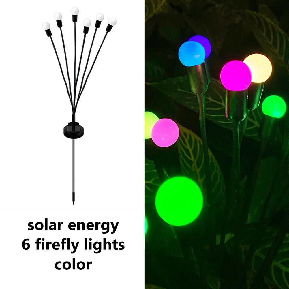 2 Pack Solar Powered LED Pendant Lights Firefly Lights Outdoor Solar Yard Lights Stake Lamp for Patio Pathway Lawn Yard