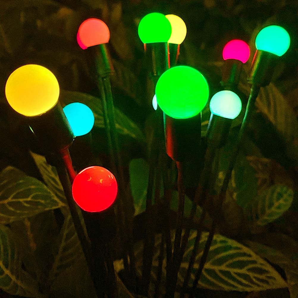 2 Pack Solar Powered LED Pendant Lights Firefly Lights Outdoor Solar Yard Lights Stake Lamp for Patio Pathway Lawn Yard