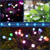 2 Pack Solar Powered LED Pendant Lights Firefly Lights Outdoor Solar Yard Lights Stake Lamp for Patio Pathway Lawn Yard