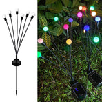 2 Pack Solar Powered LED Pendant Lights Firefly Lights Outdoor Solar Yard Lights Stake Lamp for Patio Pathway Lawn Yard