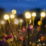 2 Pack Solar Powered LED Pendant Lights Firefly Lights Outdoor Solar Yard Lights Stake Lamp for Patio Pathway Lawn Yard