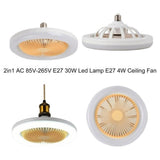 Ceiling Fans with Lighting 30W Dimmable Fan Lamp Modern Smart E27 Lamp Head Fan Light for Home Bedroom Living Room