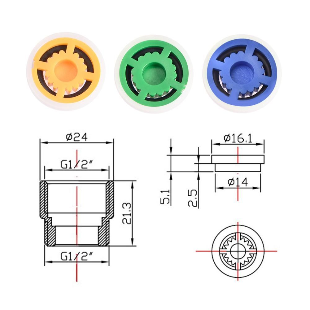 Shower Flow Limiter with 1/2 Thread Diameter Shower Water Saving for Shower Head Power Reduction Limiter for Kitchen Bathroom