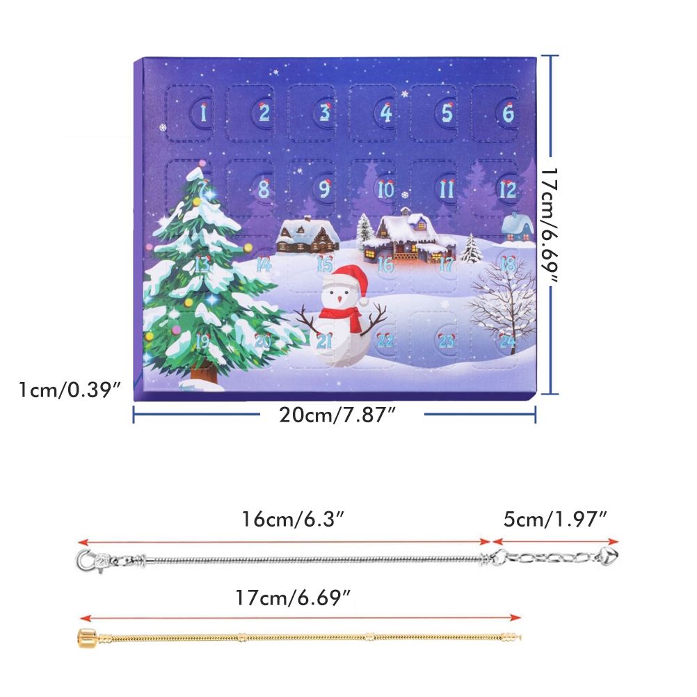 Christmas Advent Calendar DIY Charm Bracelet Making Kit for Kids 24 Days Christmas Countdown Calendar Jewelry Gifts for Girls