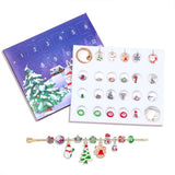 Christmas Advent Calendar DIY Charm Bracelet Making Kit for Kids 24 Days Christmas Countdown Calendar Jewelry Gifts for Girls