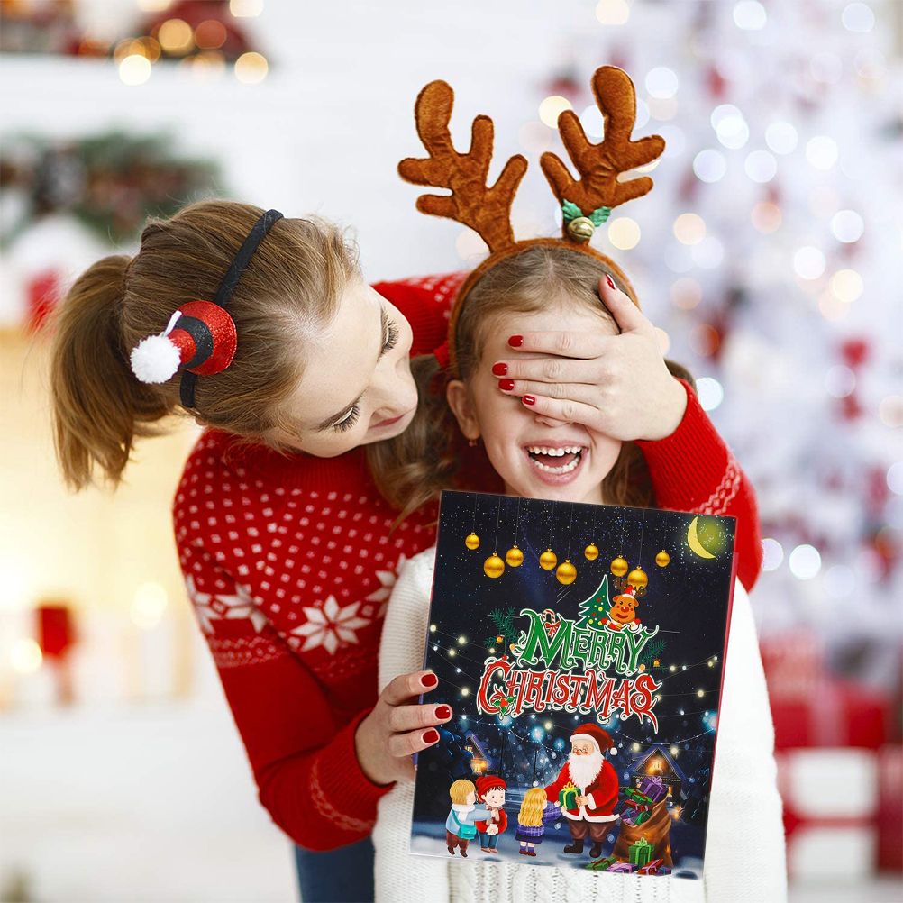 Christmas Advent Calendar DIY Charm Bracelet Making Kit for Kids 24 Days Christmas Countdown Calendar Jewelry Gifts for Girls