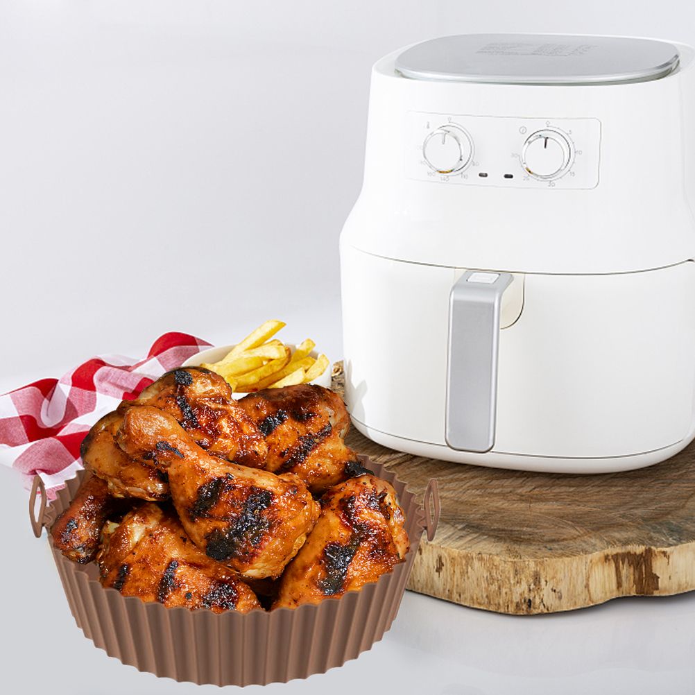 Air Fryer Silicone Pots Reusable Silicone Air Fryer Liner Basket High Temperature Resistance Food Grade Silicone Liner