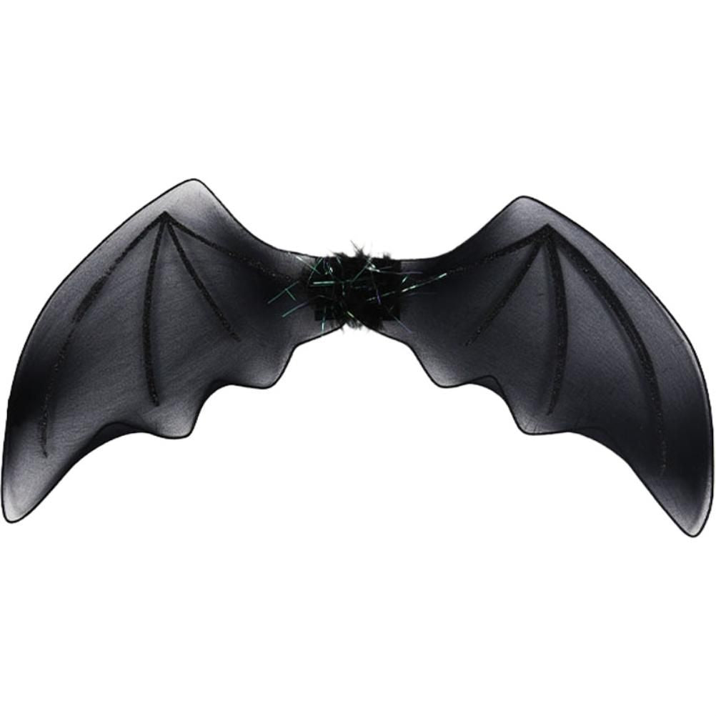 4Pcs Girls Halloween Cosplay Costume Dress Up Dress Black Mesh Skirt with Headband Bat Wing Wand Halloween Party Cosplay Props