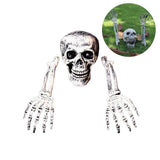 Halloween Glowing Skeleton Head Hands Arms Stakes Luminous Outdoor Decor for Lawn Garden Yard Haunted House Props