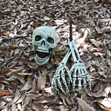 Halloween Glowing Skeleton Head Hands Arms Stakes Luminous Outdoor Decor for Lawn Garden Yard Haunted House Props