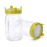 ABS Sprout Lid with Stainless Steel Screen for Wide Mouth Mason Jars - Rear View
