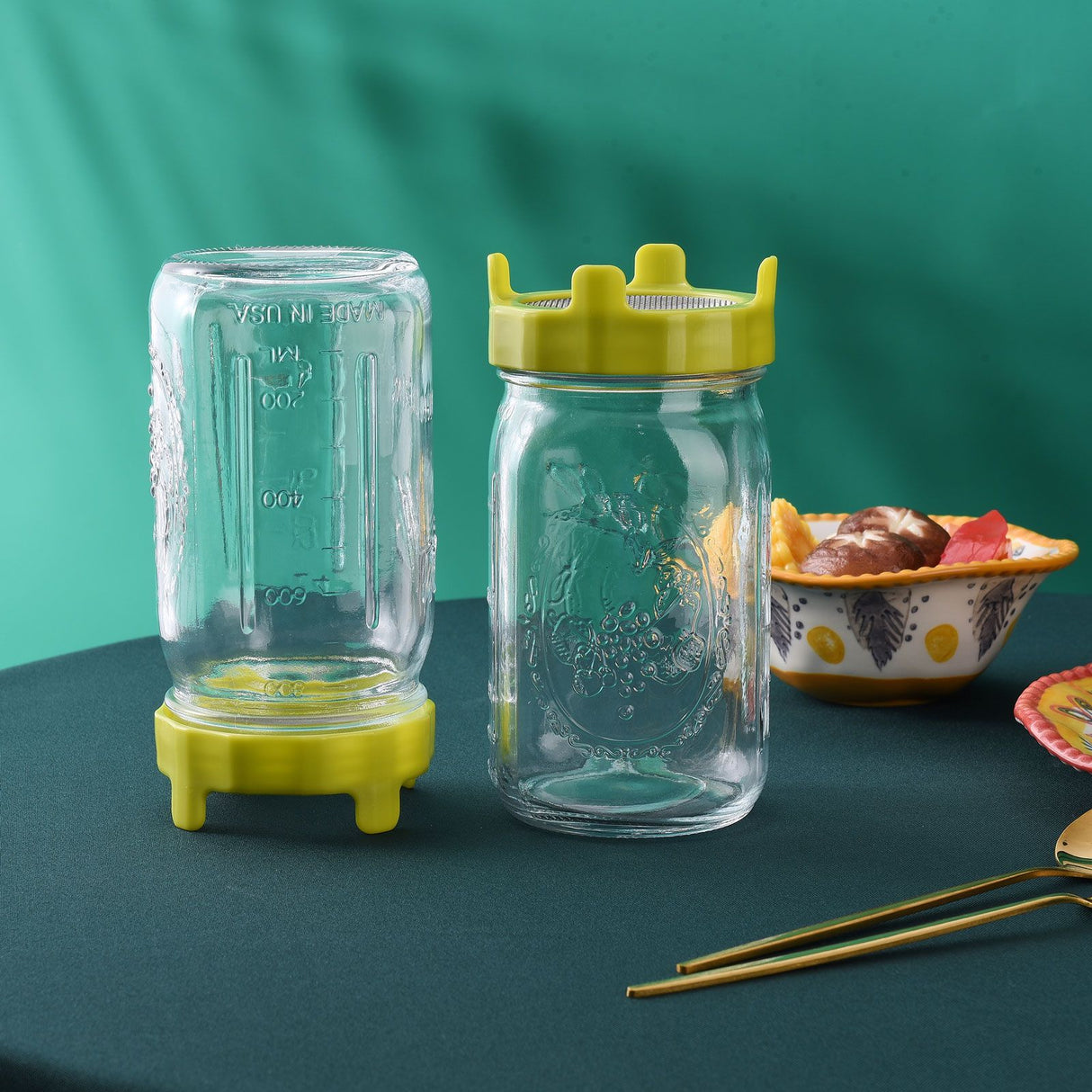 ABS Sprout Lid with Stainless Steel Screen for Wide Mouth Mason Jars