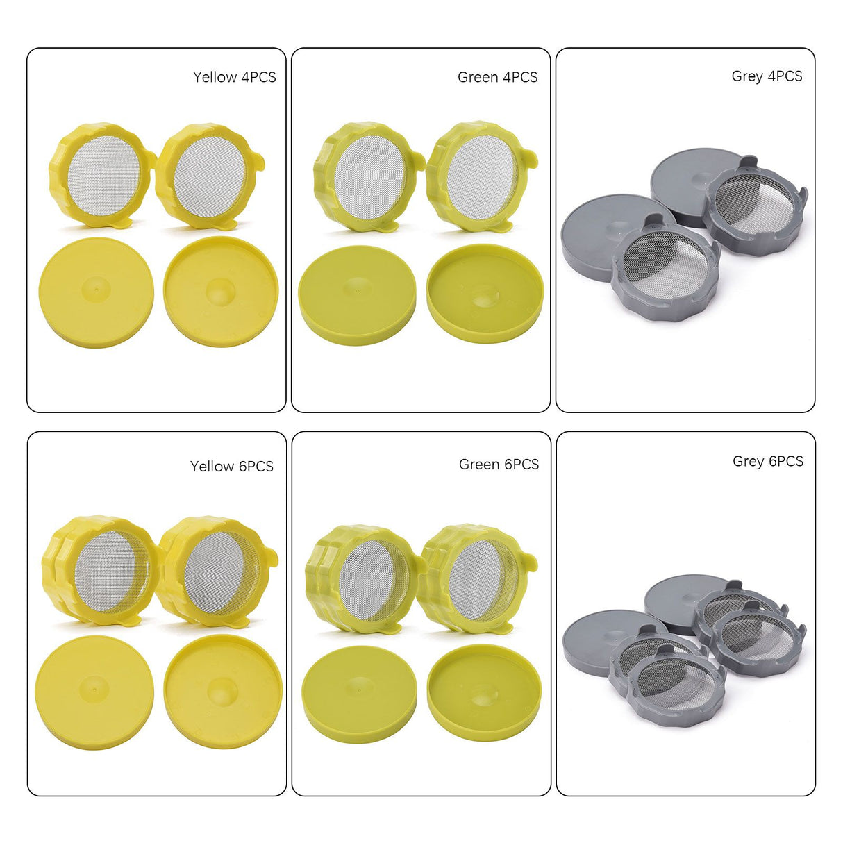 ABS Sprout Lid with Stainless Steel Screen for Wide Mouth Mason Jars