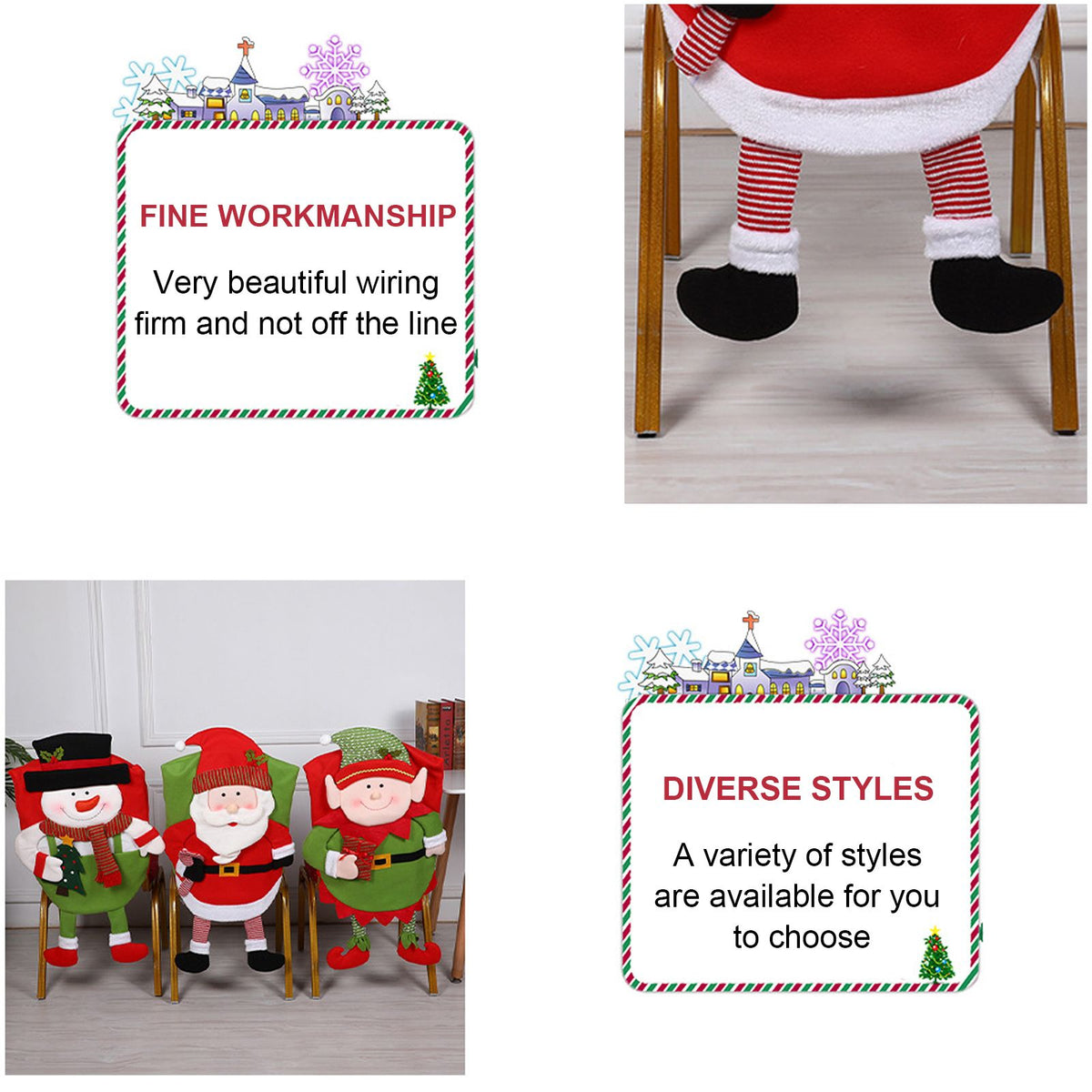 Christmas Decoration Chair Festival Cover Chair Cover Ornament Dinner Decor