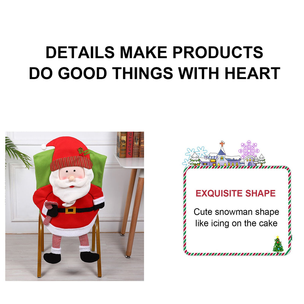 Christmas Decoration Chair Festival Cover Chair Cover Ornament Dinner Decor