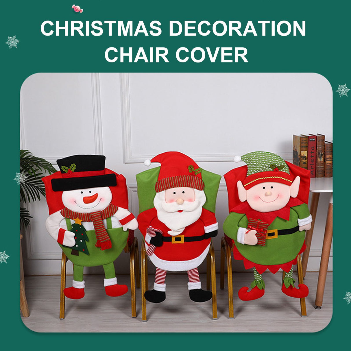 Christmas Decoration Chair Festival Cover Chair Cover Ornament Dinner Decor