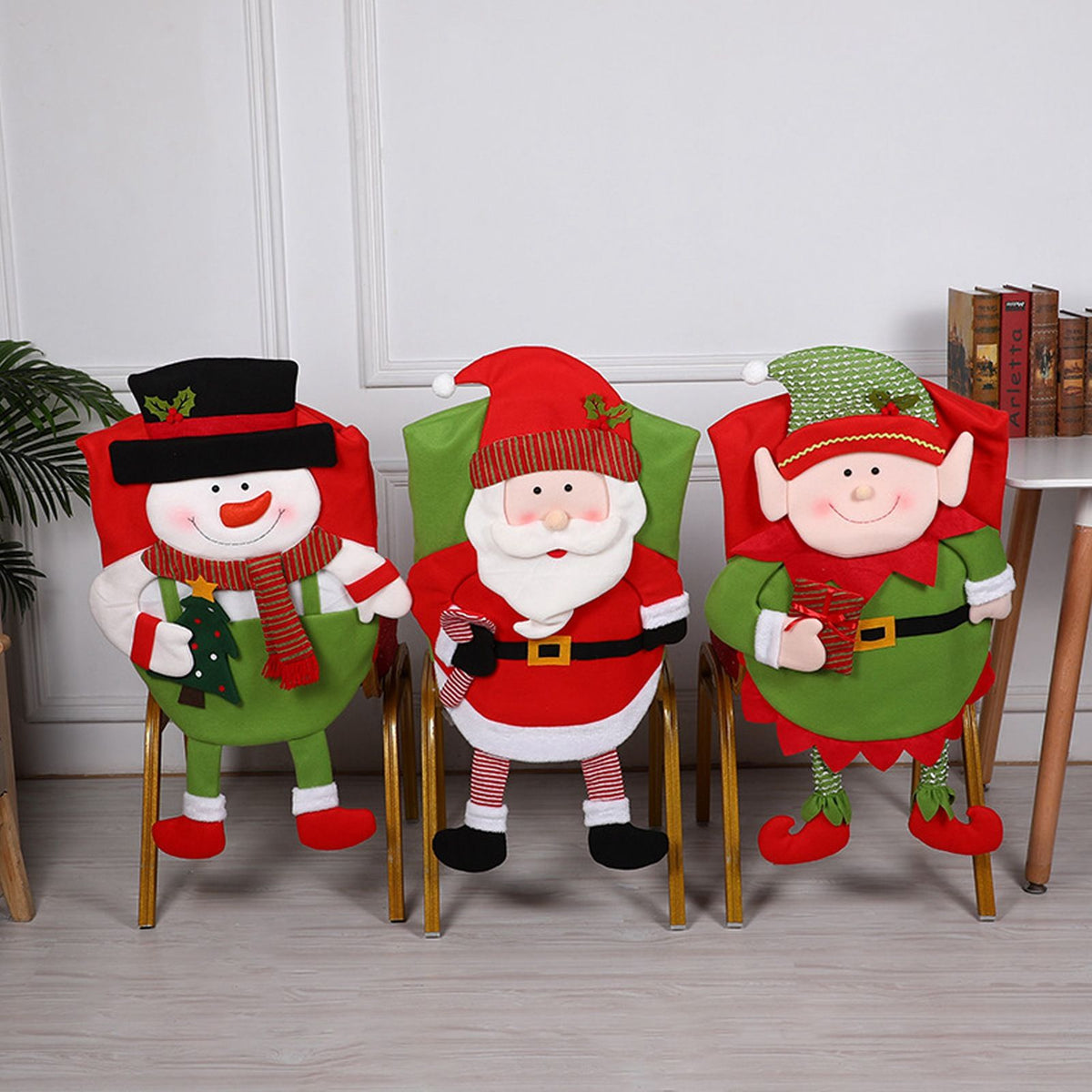 Christmas Decoration Chair Festival Cover Chair Cover Ornament Dinner Decor