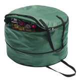 Storage Bag Durable Nylon Waterproof Tearproof Lightweight Portable Dual Zippers Christmas Wreath Storage Bag - Side View